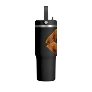 Faux Fur Kiss Lips Tumbler 32oz | Lip Print Travel Mug 9