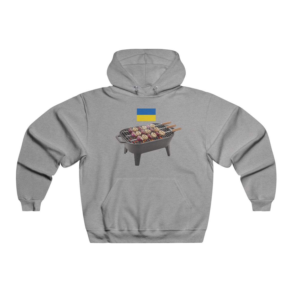 BBQ Onion Skewer Hooded Sweatshirt | Grilling Kyiv Ukraine Flag