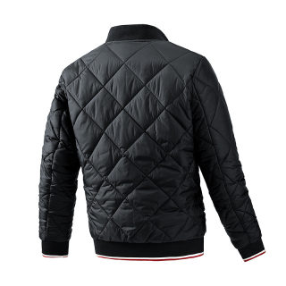 Men's Baseball Collar Diamond Grid Jacket | Urban Plus Size Cotton Coat 4