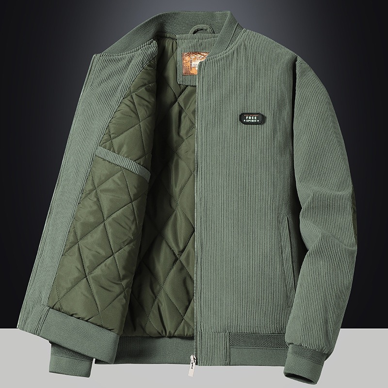 Autumn/Winter Corduroy Coat | Men's Padded Baseball Collar Jacket