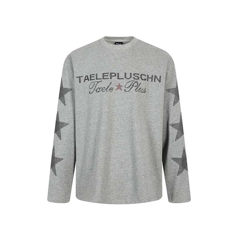 Star Letter Rhinestone Long Sleeve T-Shirt | Men's American Retro
