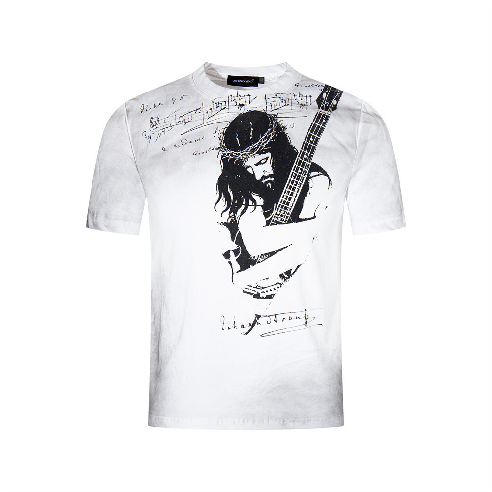 Rap Character Graffiti Distressed T-Shirt
