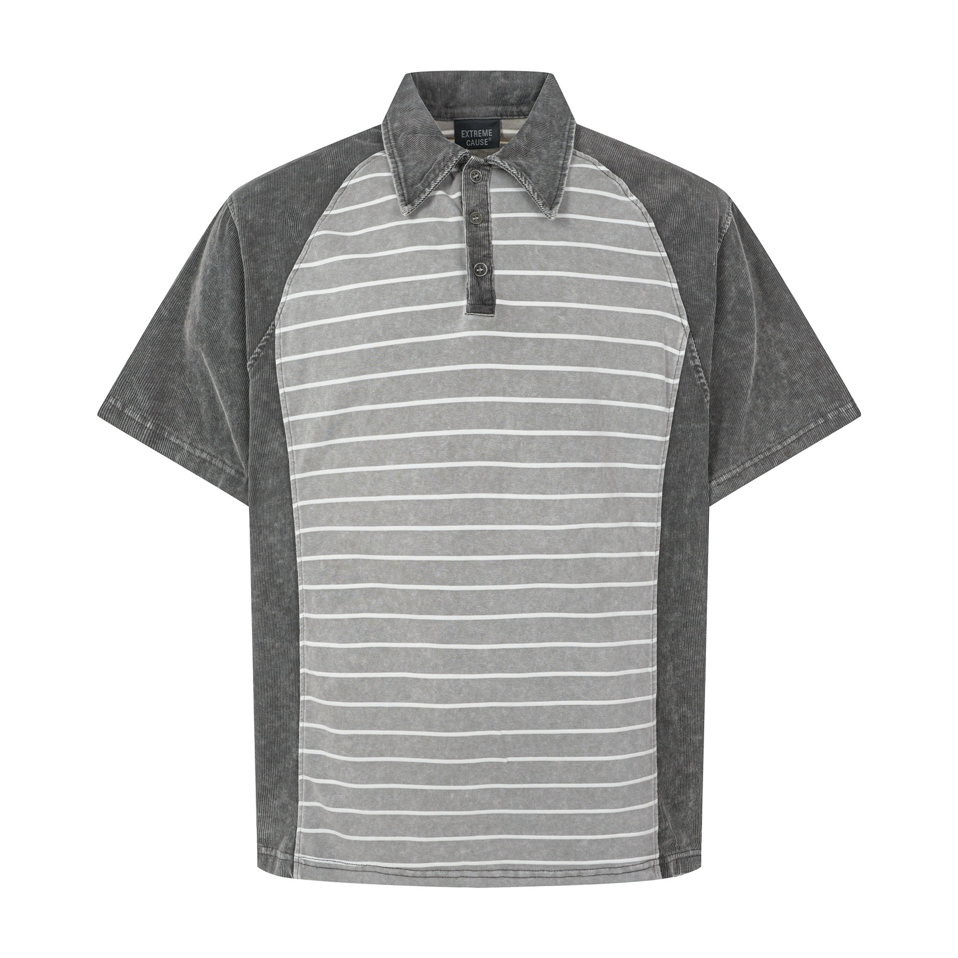 Striped Patchwork Lapel Shirt | Men's
