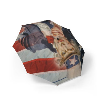 Uncle Sam Illustration Umbrella | American Flag Patriotic Design 2