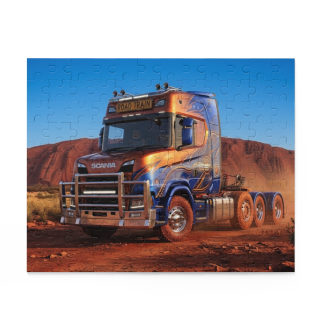 Orange Blue Semi Truck Puzzle | 120–500 Piece 4