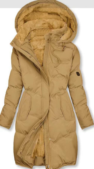 Warm Hooded Coat with Faux Fur Collar and Pockets for Women 6