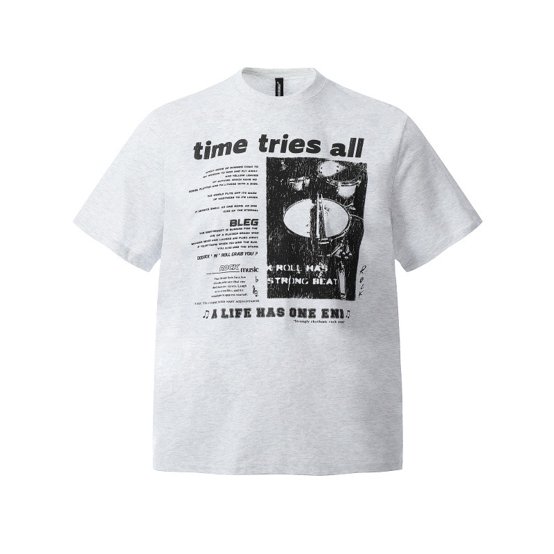 Letter Print Round Neck T-Shirt | Japanese Retro