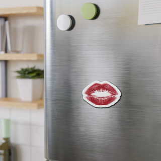 Red Lipstick Kiss Magnet | Die-Cut Magnet 12