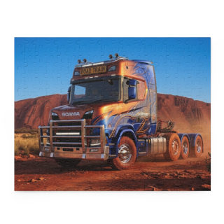 Orange Blue Semi Truck Puzzle | 120–500 Piece 2