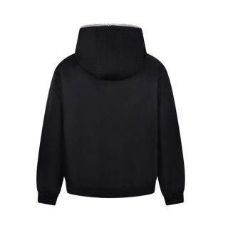 Hawk Embroidered Letter Hooded Cotton Coat | Unisex Loose Warm Outerwear 2
