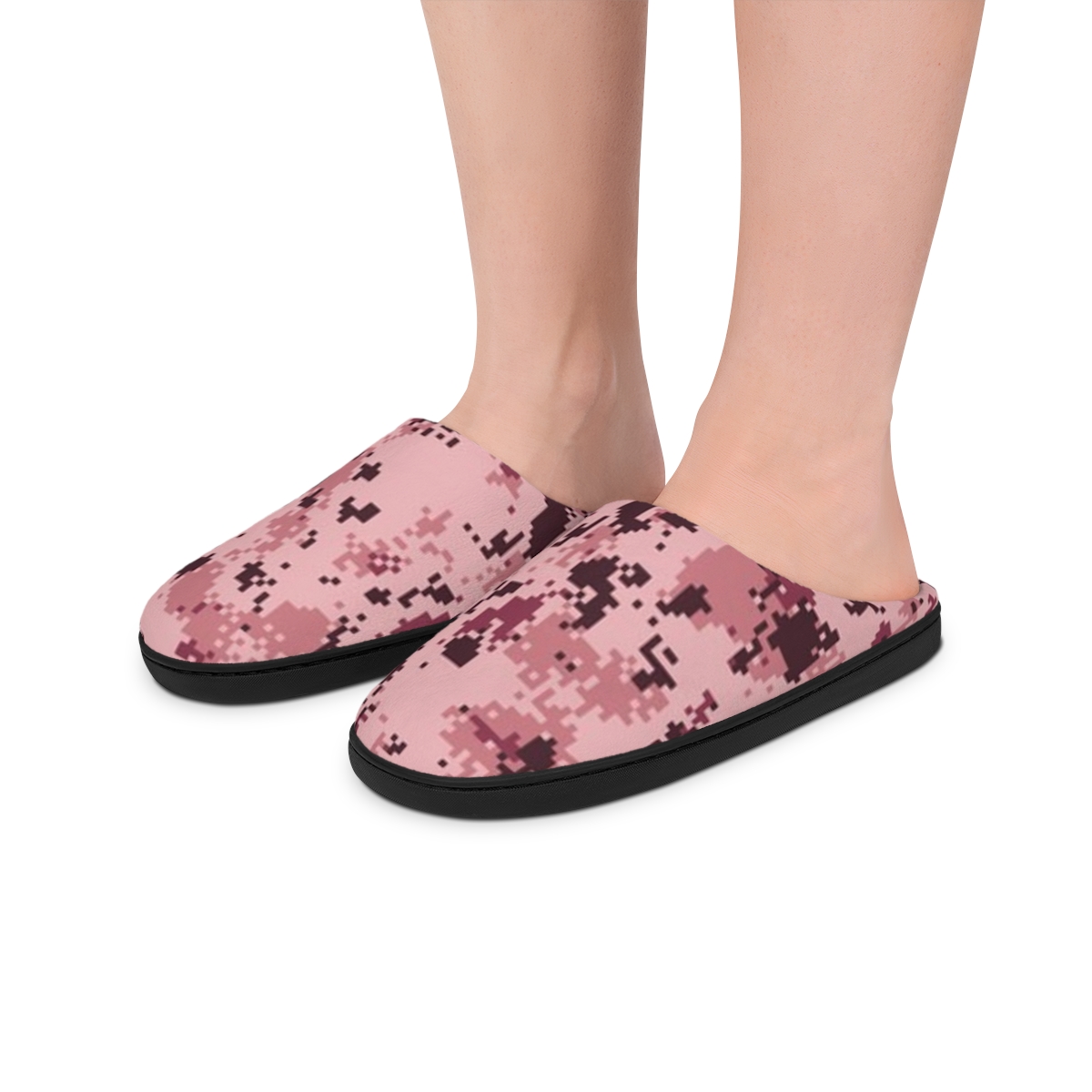 Pink Camouflage Indoor Slippers | Women's Cozy House Shoes
