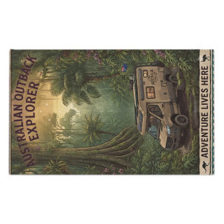 Australian Outback Explorer Rally Towel | Adventure Lives Here, 11x18 3