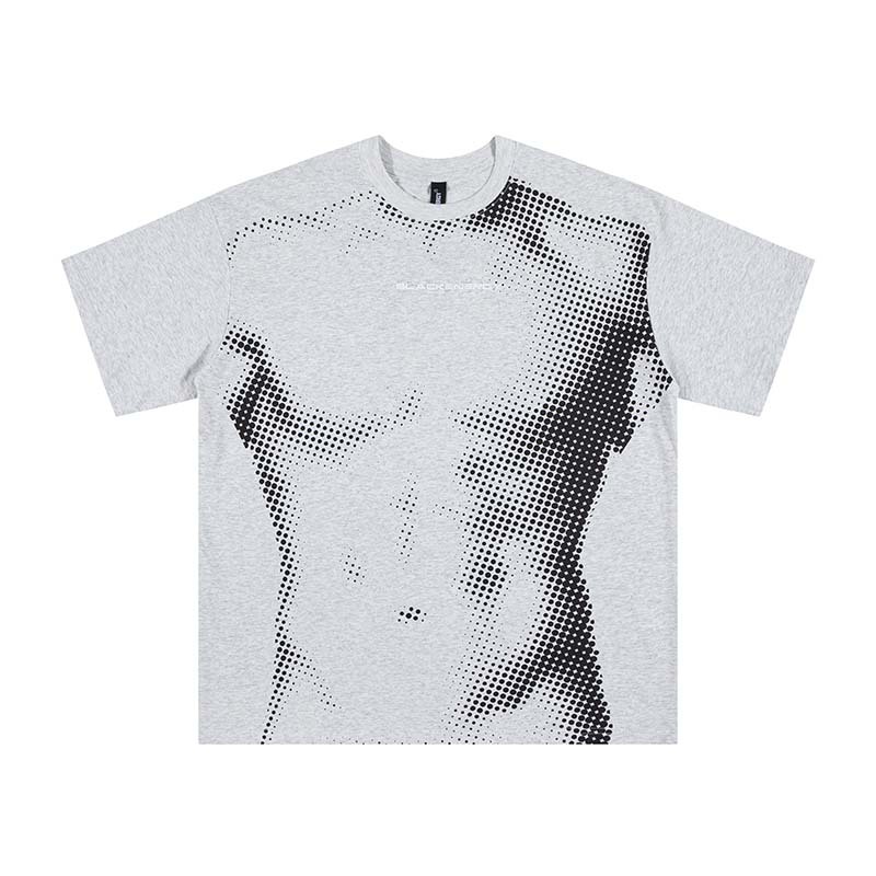 Printed Round Neck Short Sleeve T-Shirt | American Retro