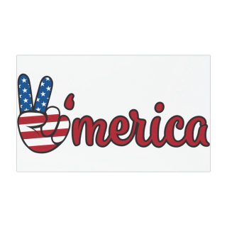 'Merica peace hand Flag Car Magnet | Patriotic America decal 2