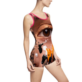 Abstract Face Art Swimsuit | Portrait All-Over Print 19