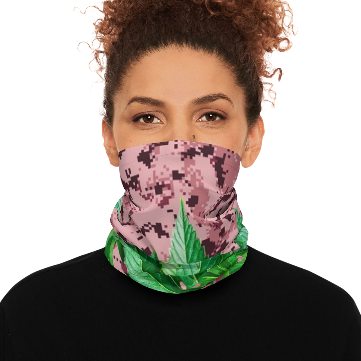 Green Cannabis Leaf Neck Gaiter