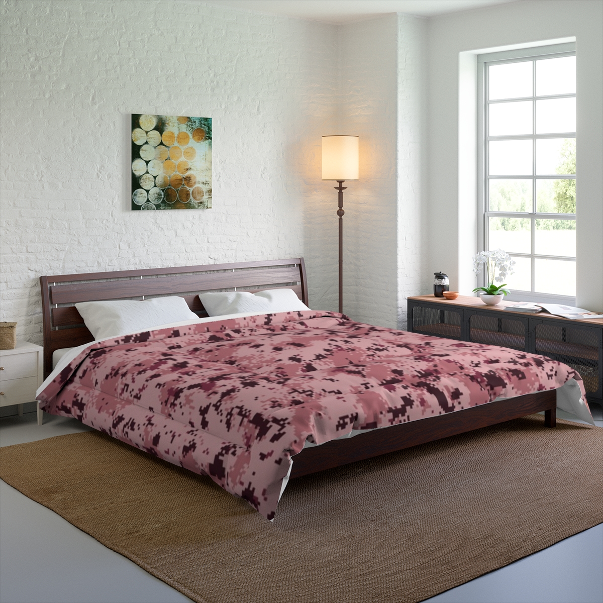 Pink Marble Splatter Comforter
