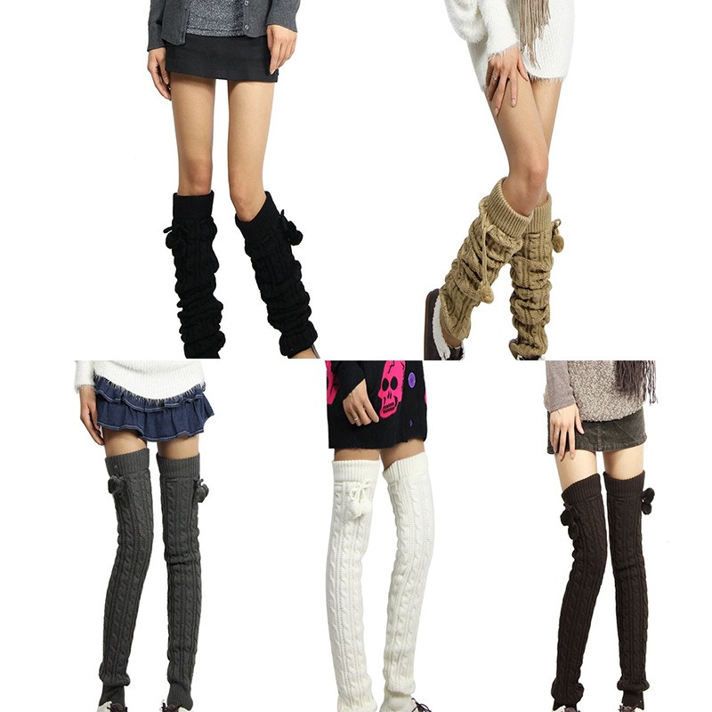 Extended Thick Knit Leg Warmers | Over-Knee Boot Cuff Socks