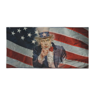 Uncle Sam Pointing American Flag Beach Towel | Patriotic Fourth of July 6