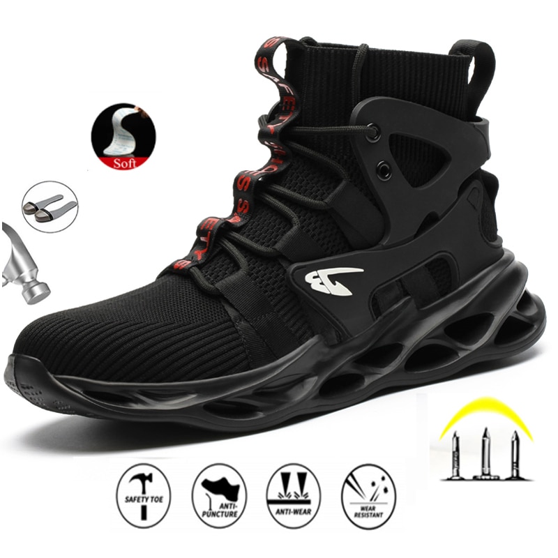 Men's Steel Toe Safety Work Shoes | Breathable Non-Slip Sneakers, Up to Size 48