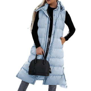Sleeveless Hooded Zipper Coat for Women | Solid Color Casual Outerwear 5