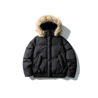 Fur Collar Hooded Down Jacket | White Duck Down Warm Puffer Coat 4
