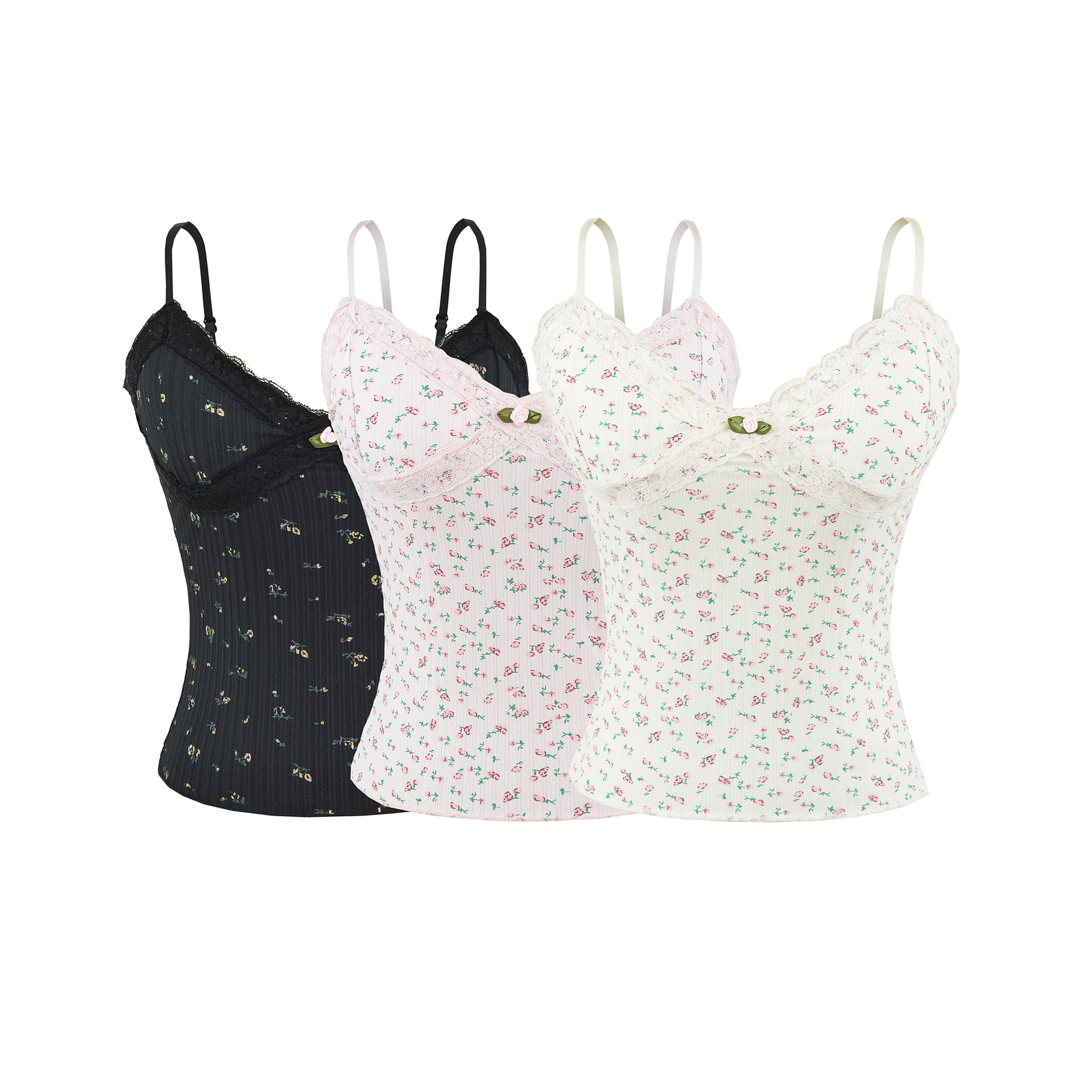 V-Neck Floral Lace Camisole | Summer Ruffled Bodycon Top