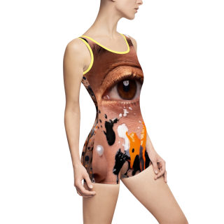 Abstract Face Art Swimsuit | Portrait All-Over Print 15