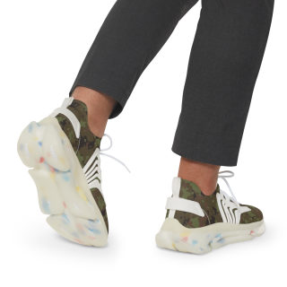 Green Camo Pattern Men's Mesh Sneakers | Camouflage Athletic Shoes 18