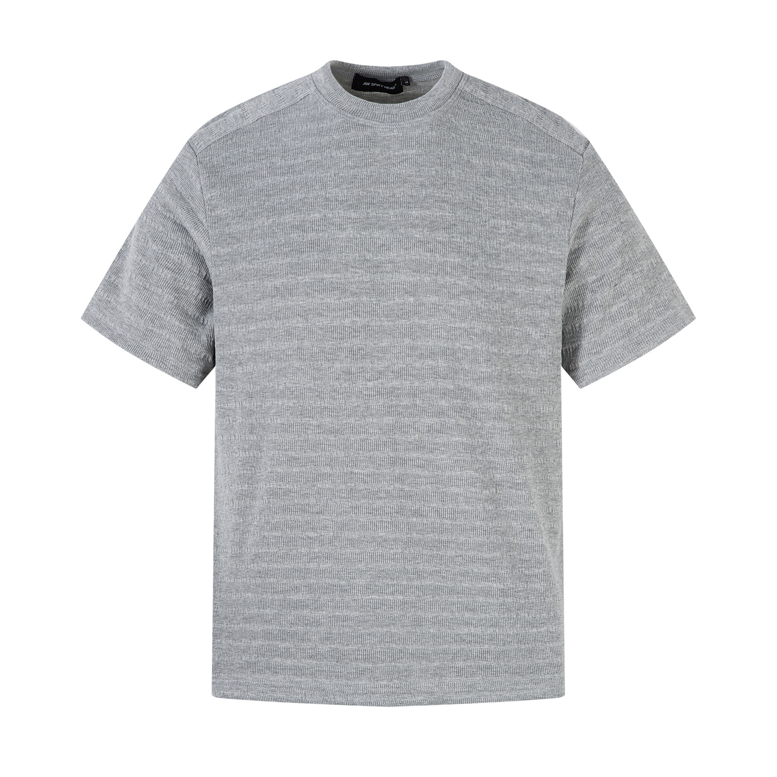 Small Collar Short Sleeve T-Shirt for Men | American Style Solid Color