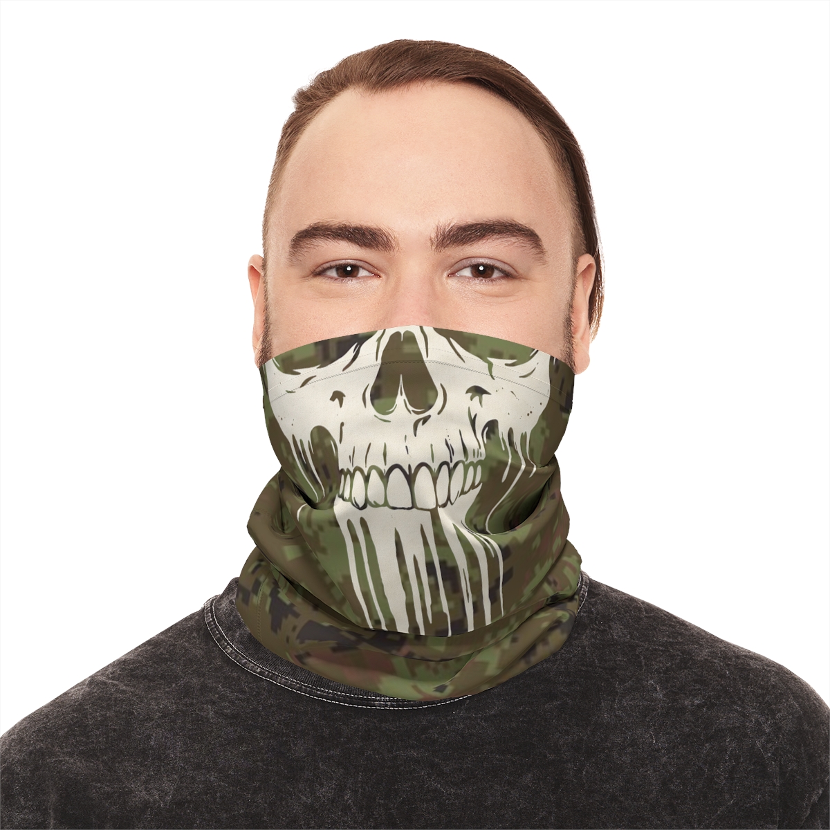 Dripping Skull Camo Neck Gaiter