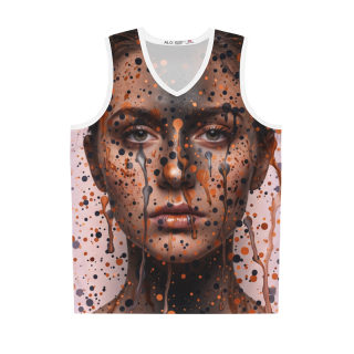 Paint Splatter Portrait Basketball Jersey | Artistic Face All-Over Print 2