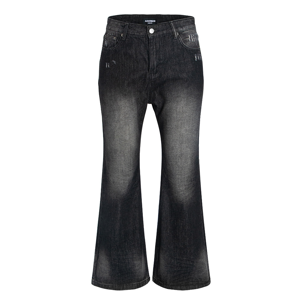 High-Waisted Elegant Tapered-Leg Denim Pants