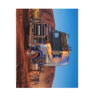 Orange Blue Semi Truck Puzzle | 120–500 Piece 11