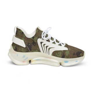 Green Camo Pattern Men's Mesh Sneakers | Camouflage Athletic Shoes 8