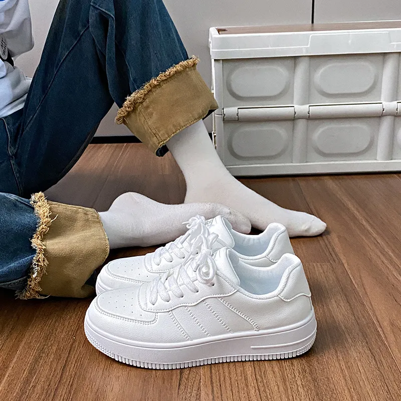 Lace-Up Round Toe Platform Sneakers 1