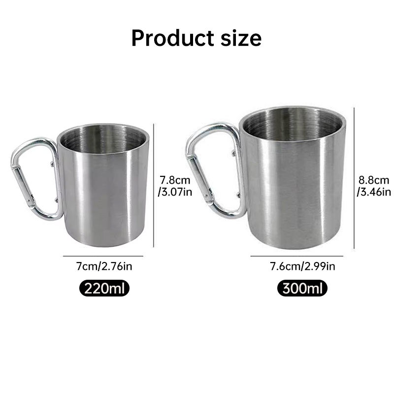 Outdoor Mountaineering Carabiner Cup | Stainless Steel Camping Water Cup