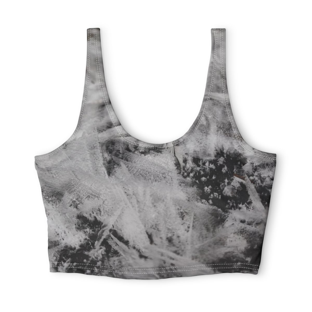 Black White Marble Abstract Sports Bra | Tie-Dye Cloud Pattern
