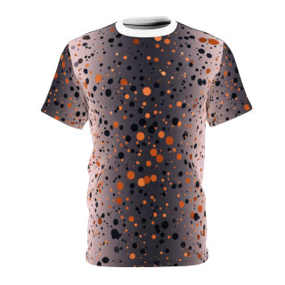 Orange and Black Paint Splatter Tee | All Over Print Shirt 2
