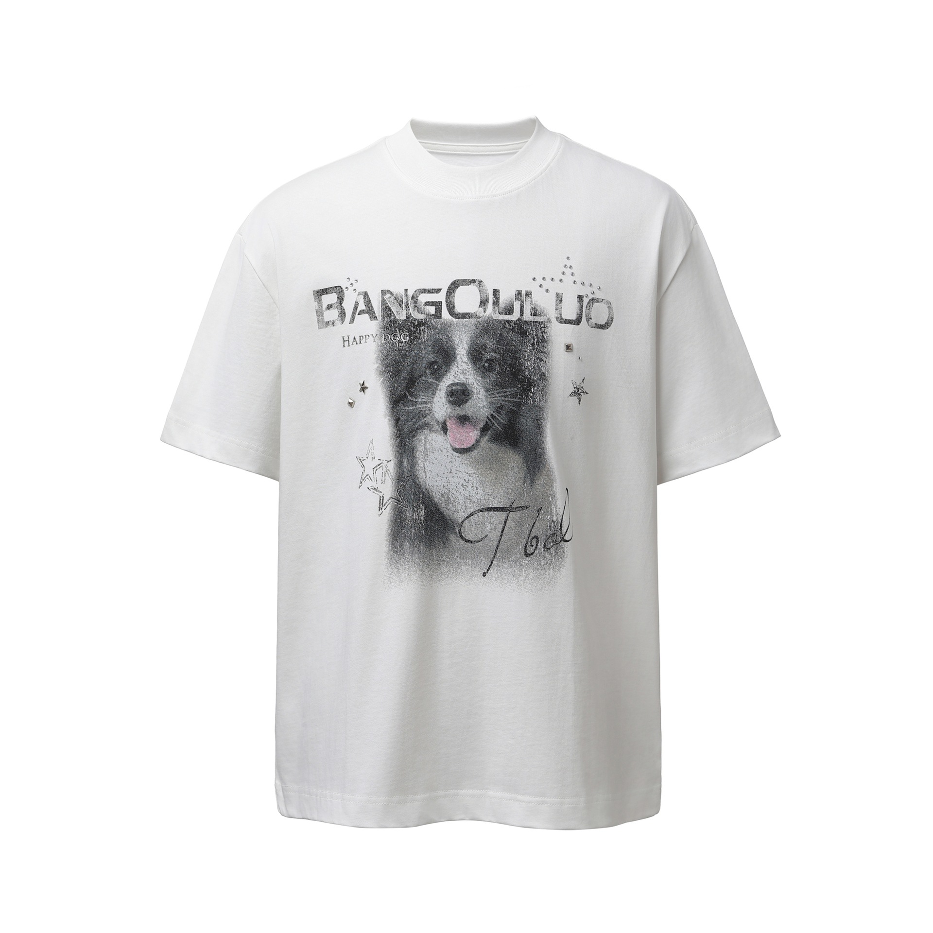 Border Collie Portrait Print T-Shirt