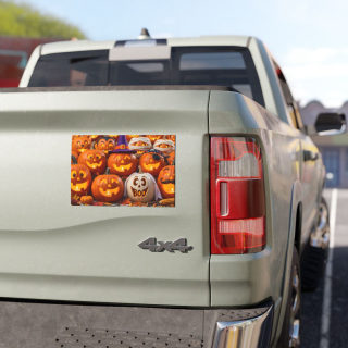 Jack-o'-Lantern Pumpkin Pattern Car Magnet | Halloween Pumpkin Magnet 1