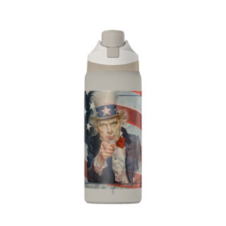 Uncle Sam Pointing Water Bottle | American Flag Patriotic 32oz 2