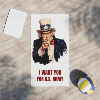 Uncle Sam I Want You for U.S. Army Beach Towel | Patriotic Vintage Recruitment Print 14