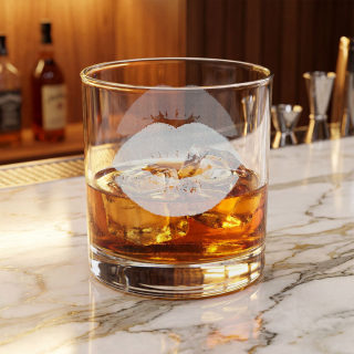 Kiss Mark Whiskey Glass | 10.5oz Engraved Rocks Glass 7