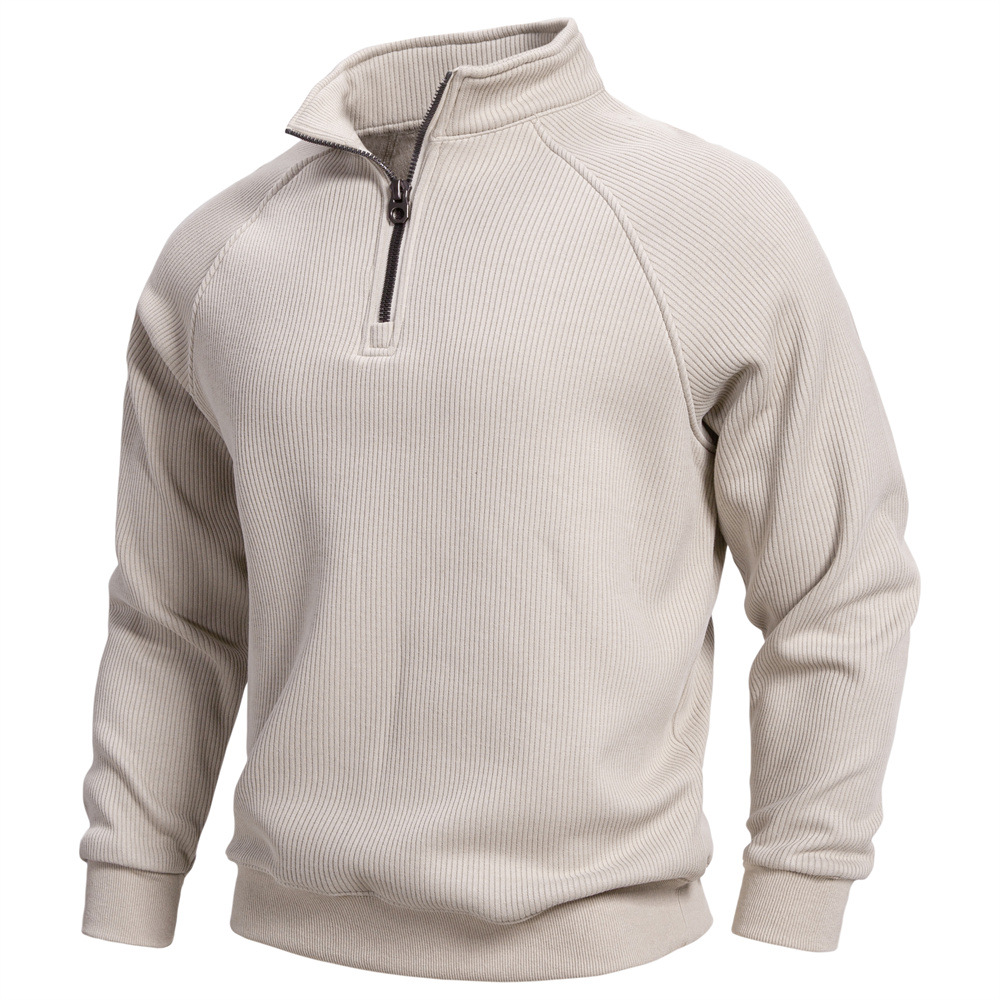 Men's Half-Zip Stand-Up Collar Hoodie