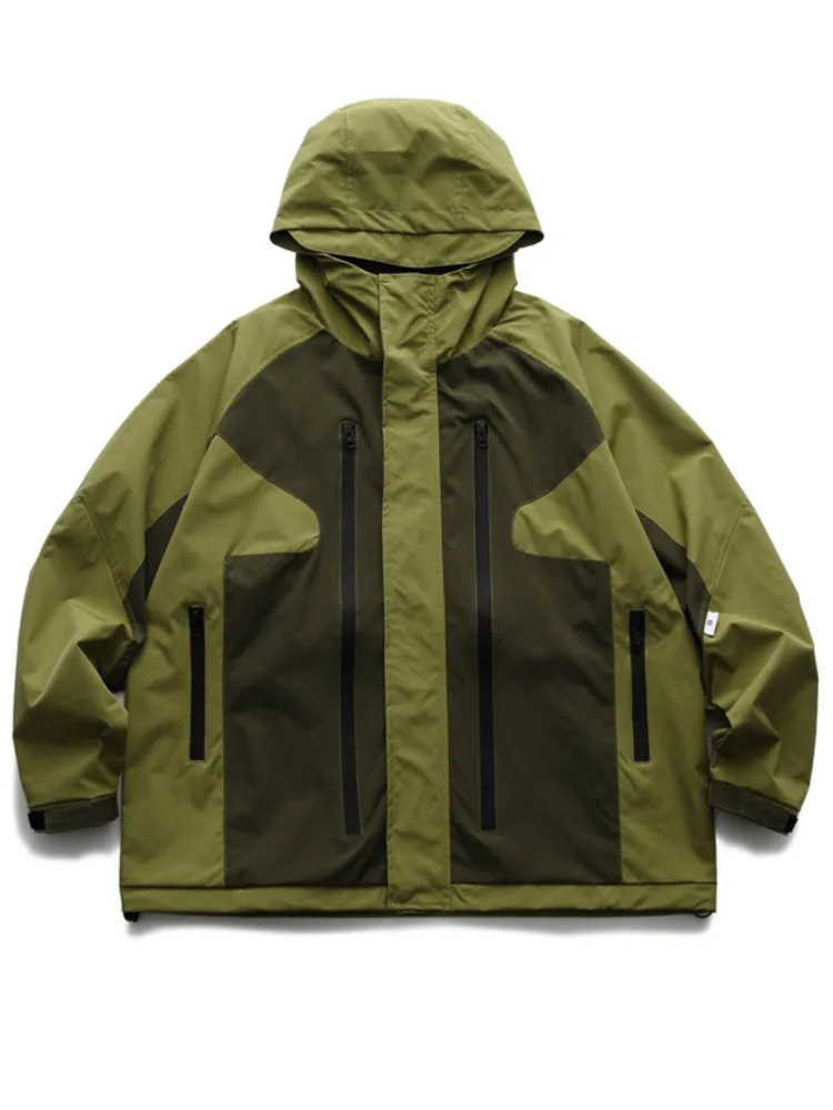 High Street Patchwork Hooded Jacket for Women | Vintage Double-Zipper Coat 5