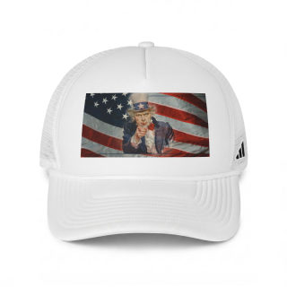 Uncle Sam Pointing Adidas Trucker Hat | Patriotic American Flag Cap 1