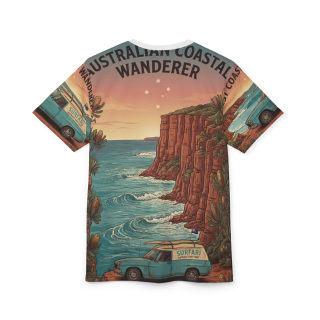 Coastal Wanderer Surf Van Tee | Ocean Cliffs Sunset All-Over Print 10