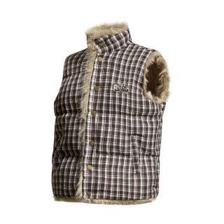 Fleece Plaid Cotton Vest | Loose Casual Warm Versatile Outerwear 3