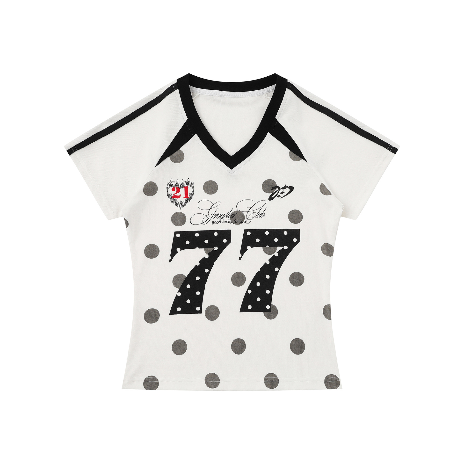Chic Color-Block Cropped Top | Badge Embroidery Baseball Style